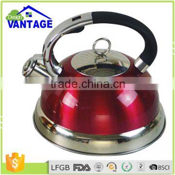 Colorful 2.5L stainless steel whistle pour over kettle with color coating