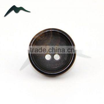 Dark Brown 4 Holes Round Natural Buffalo Horn Coat Button in Size 32L
