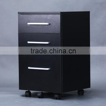 3 drawer wood mobile cabinet / Black