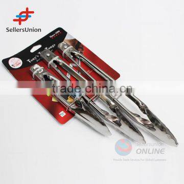 2016 newest design No.1 Yiwu agent commission agent 3 pieces multifunctional stainless steel food tongs/BBQ clip