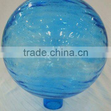 10" hand blown glass gazing ball,solid glass ,blue color and 25cm