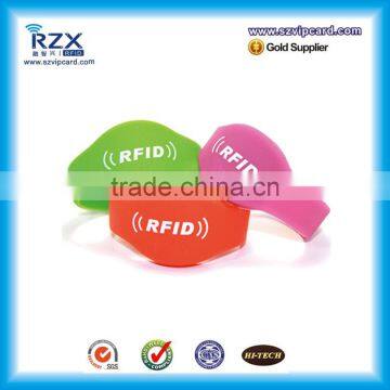 Logo printing 13.56Mhz FM1108 rfid silicon wristband with low cost