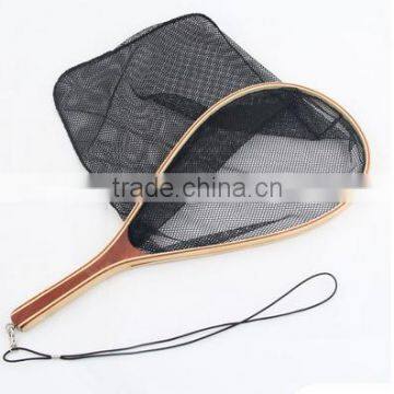 Fishing wooden landing net