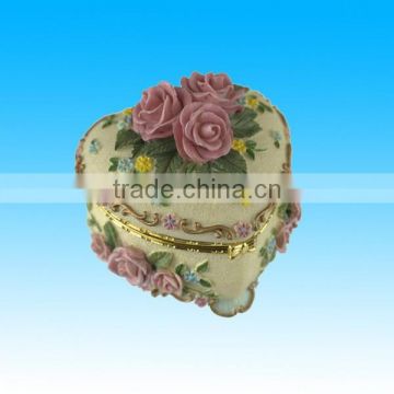 rose heart porcelain musical box