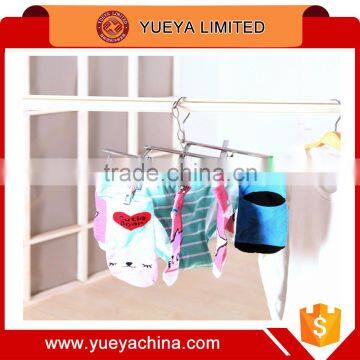 Wholesale products Stainless Steel Clothes Hanging Bracket Laundry Socks Trousers Clips Hanger Dry Rack 10 clips