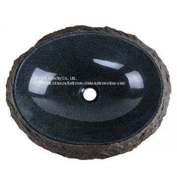 Antique Oval Granite Vessel Sink G-102 photo-2