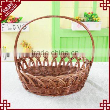 S&D Eco-friendly 100% Hand Made Poly Rattan Wicker Gift Basket With Handle photo-4