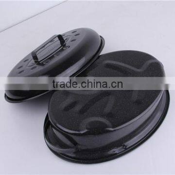 Best Kitchen Tool Oval Enamel Microwave Baking Pan With Lid photo-2