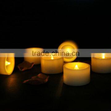 Yellow Amber Flickering Flameless Paraffin Wax Candles With Timer(6 Hours On,18 Hours Off) LED Battery Powered Candles
