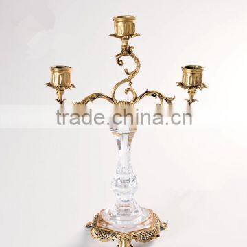 Italian Style Home Decorative Candlestick, Classical Brass With Crystal Candleholder (BF01-0248) photo-3