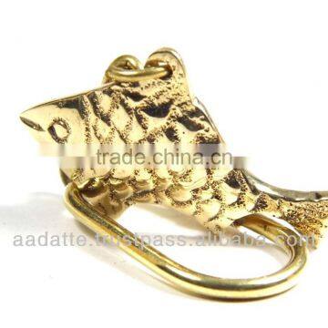 Nauticalwares Brass Keychain Marine Life Fish Nautical Key Chain