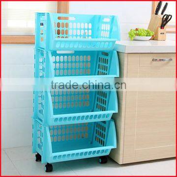 Plastic Stacking Stackers Storage Baskets Vegetable 4 Tier Rack Vegetable