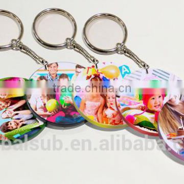 High Quality Heat Printing Sublimation Polymer Round shape Door Key Chain