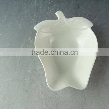 Stock Cheap Popular Small White Porcelain Apple-shaped Dish, 2 Pcs Porcelain Dish Set With Gift Box photo-2