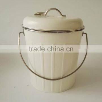 Indoor Powder-coated Steel Compost Food Waste Recycling Caddy Bin Metal Compost Bucket photo-3