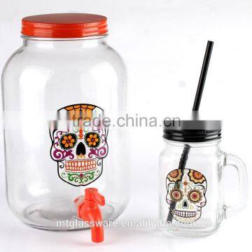 Best Party Use Skull Decal Dispenser Set With Lid and Tap photo-3