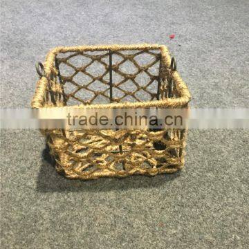 2016 Linyi New Desgin Eco-friendly Hand Woven Hemp Rope Basket photo-2