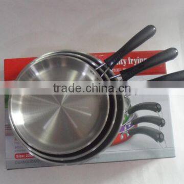 3 Pcs Stainless Steel Fry Pan/frying Pan Set