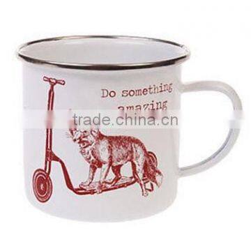 White Color Metal Enamel Mug photo-2