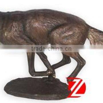 Garden animal fox sculpture in bronze for decor