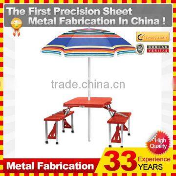 Folding Picnic PlasticTable and 4 Seats/chairs/bench With Umbrella photo-2