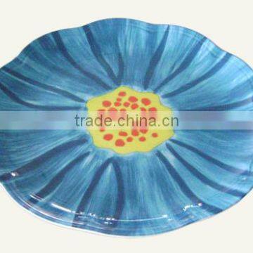 Lotus Flower Round Melamine Plate