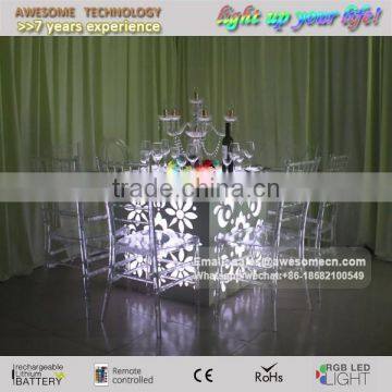 folding led wedding table with lasering pattern