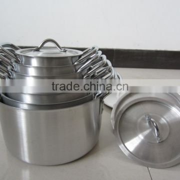 5pcs 7pcs cookware set satin aluminum pot