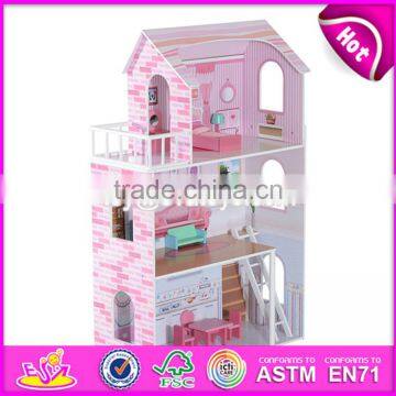 New Design Girls Pretend Toys Wooden Huge Dollhouse W06A229 photo-6