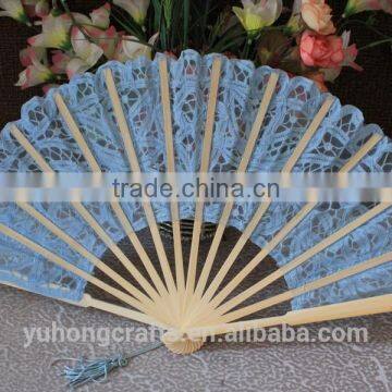 Handicraft Cloth Bamboo Lace Hand Fan photo-2