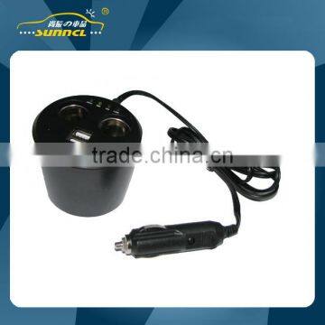 Universal CE Approval 2 USB and 1 to 2 Car Cigarette Light Socket With Ashtray photo-2