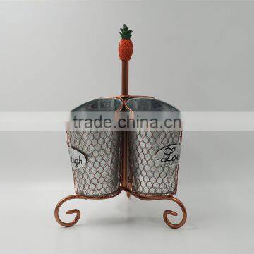 Daily Life Style Storage Can Gabage Stake Kitchen Tool Metal Cutlery Holder photo-2