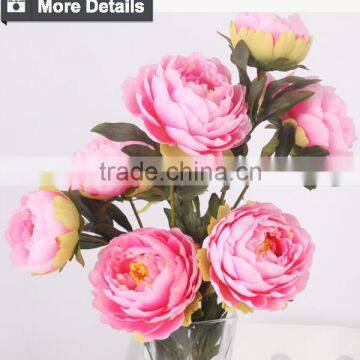 Hot Sale Decorative Silk Flower Cloth Peony Flower photo-6