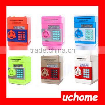 UCHOME Square ABS Plastic ATM Automatic volume of money piggy bank,password Vault piggy bank