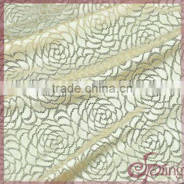 Yellow shining roset soft tricot lace, swiss voile lace fabric for dress