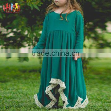 2017 Baby Girl Party Children Frocks Designs Fringe Flare Long Frocks Designs photo-3