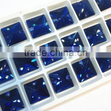 Wholesale Square Flat Back Crystal Sew on Stone With Holes for Garment Accessories photo-2