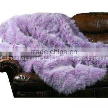 CX-D-123 Home Decora Patchwork Fox Fur Throw Blanket photo-4