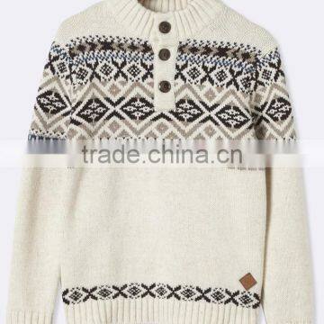 High Quality wool sweater design for boys with roll neck with Wooden button tab (BKNB02)