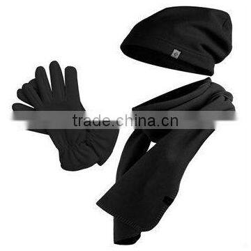 Red Polar Fleece Hat Scarf Glove Sets photo-4