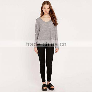 Stylish t Shirts Design Loose Neck t Shirts of Custom Long Sleeve t Shirts for Men photo-3