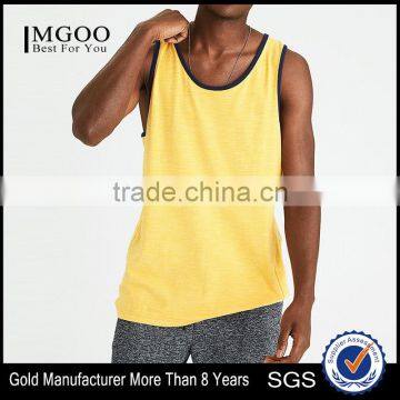 MGOO Sleeveless Dri Fit Tank Top Blank Scoop Neck Men Gym Tank Top With Contrast Color Binding