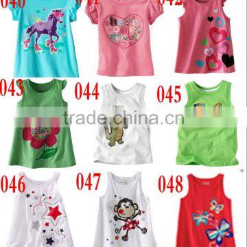 Fashion new 100% cotton short sleeve t shirts girls cartoon tops