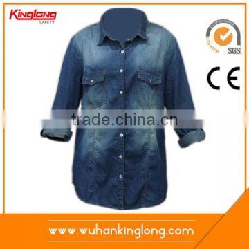 Fashion Women's Denims Korean Straight Slim Denim Shirt