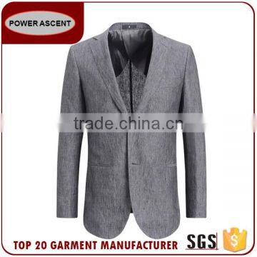 Wholesale Men Coat Suit Checked Half Lined Light Grey Formal Jacket For Men