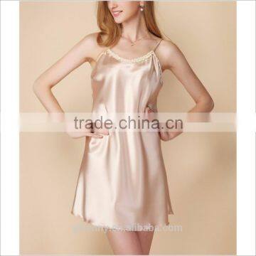 OEM Service Women Sleepwear Round Neck Slip Sexy Nighty