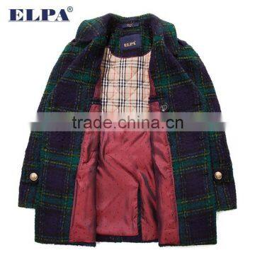 ELPA 2016 Kid's Coats Latest Design Plaid Luxury Wool Coat for Winter photo-2