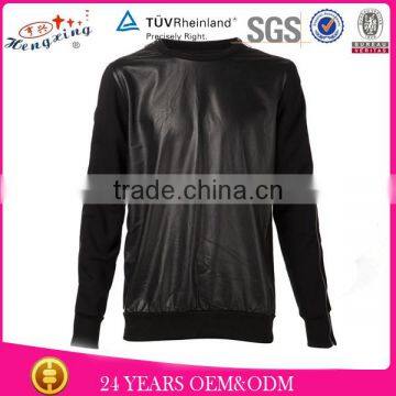 Blank plain black custom leather hoodie