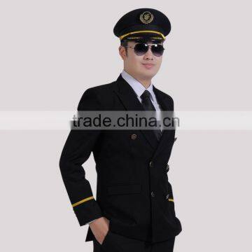 OEM Manufacture Black Pilot Suits Shirts Men Airline Coat Uniforms photo-3