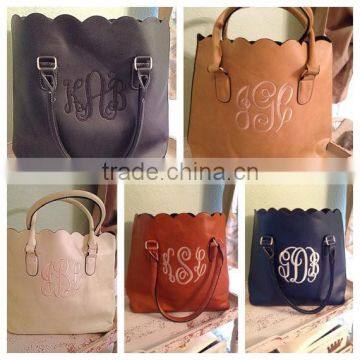 Wholesale fashion Monogrammed scalloped purse